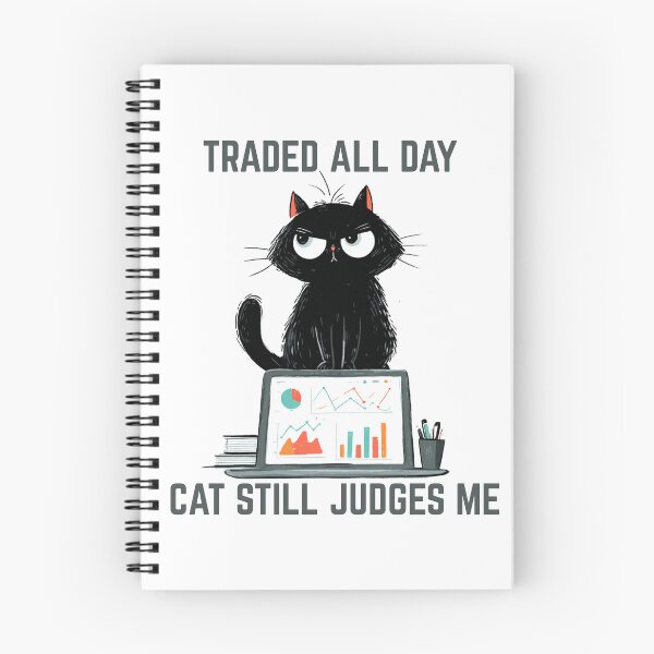 Item preview, Traded All Day, Cat Still Judges Me – Funny Black Cat Trader Design designed and sold by Kovrika.