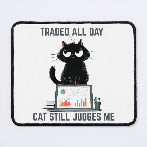 Item preview, Traded All Day, Cat Still Judges Me – Funny Black Cat Trader Design designed and sold by Kovrika.