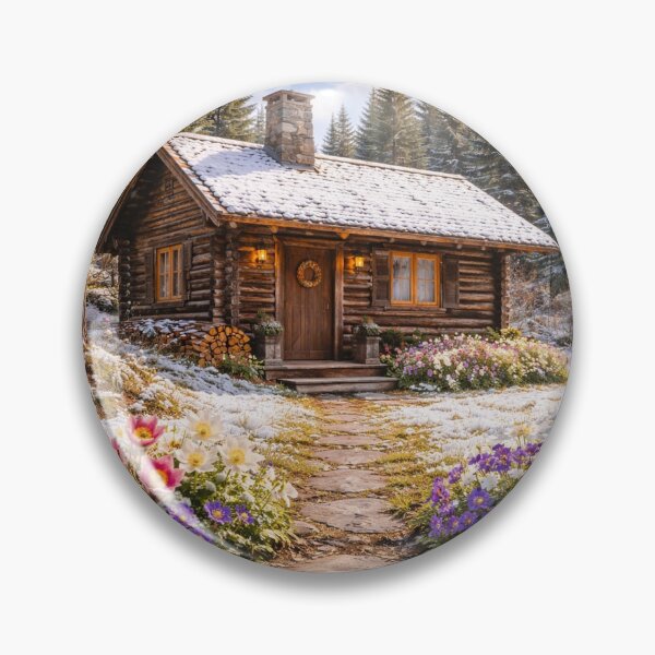Item preview, Rustic Winter Cabin Wall Art designed and sold by WJ Cozy Creations.