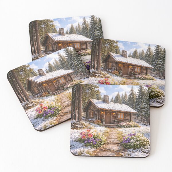 Item preview, Rustic Winter Cabin Wall Art designed and sold by WJ Cozy Creations.
