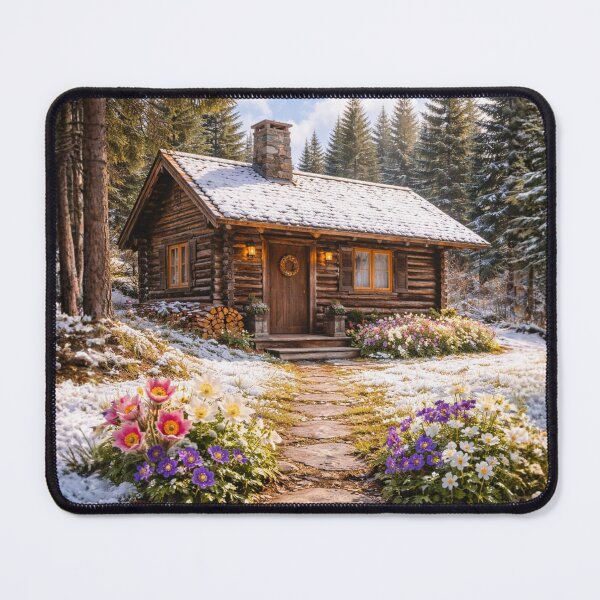 Item preview, Rustic Winter Cabin Wall Art designed and sold by WJ Cozy Creations.