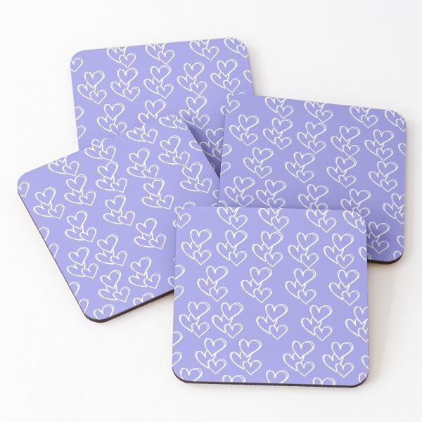 Item preview, Pattern of Hearts in Groups of Three on a Purple Background designed and sold by lunadesignsmoon.