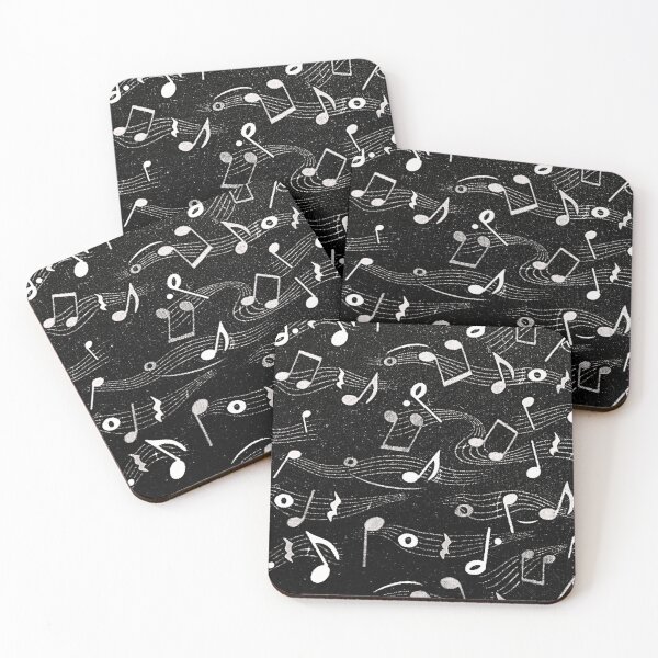 Item preview, Black and white shabby chic musical notes designed and sold by Lovemountain.