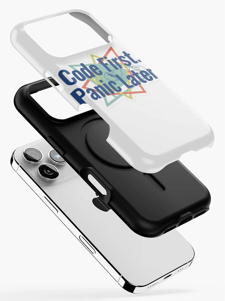 Thumbnail 2 of 4, iPhone Case, Code First Panic Later – Programmer Tech Humor Sticker designed and sold by NextGen Tech.