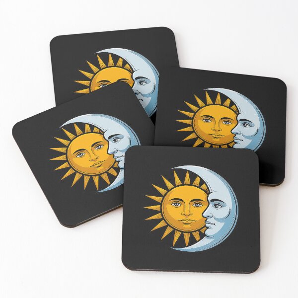 Item preview, Sun And Moon Face Celestial Balance Minimal Art designed and sold by Amanda's Factory.