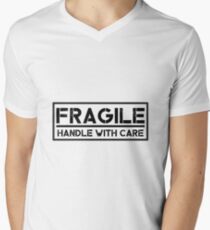 Fragile Handle With Care funny design Men's V-Neck T-Shirt