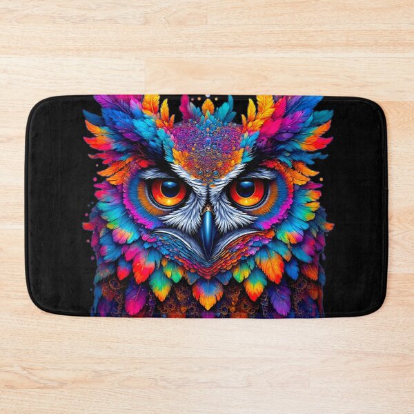Item preview, Owl Trippy Rainbow Feather  designed and sold by Neer arts.