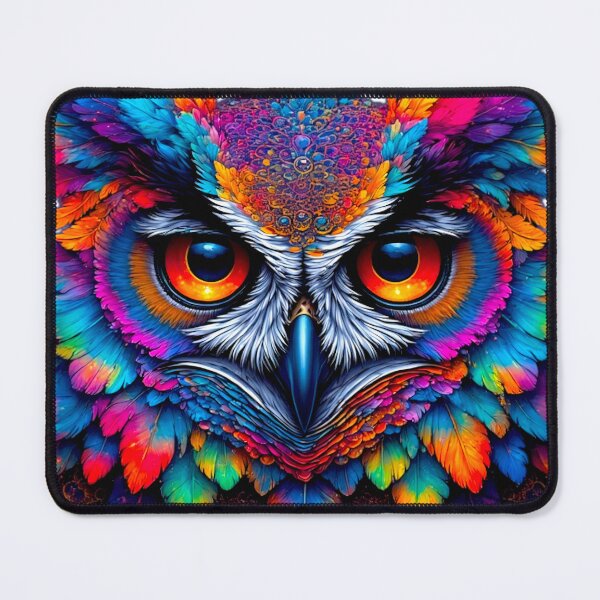 Item preview, Owl Trippy Rainbow Feather  designed and sold by Neer arts.
