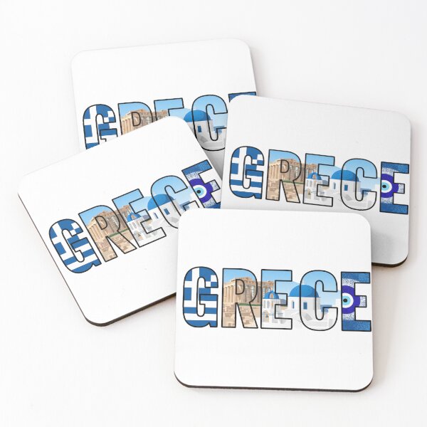 Item preview, Greece Typography With Cultural Symbols designed and sold by MIArt Studio.