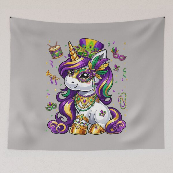 Artikelvorschau, Niedliche Mardi-Gras-Prinzessin-Einhorn-Perlen für Frauen, Mädchen, Kinder und Kleinkinder entworfen und verkauft von GreggRoss.