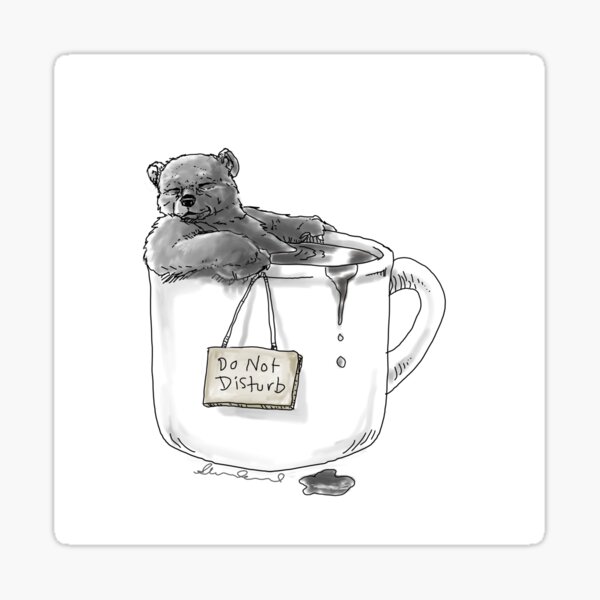 Coffee cup Bear Sticker