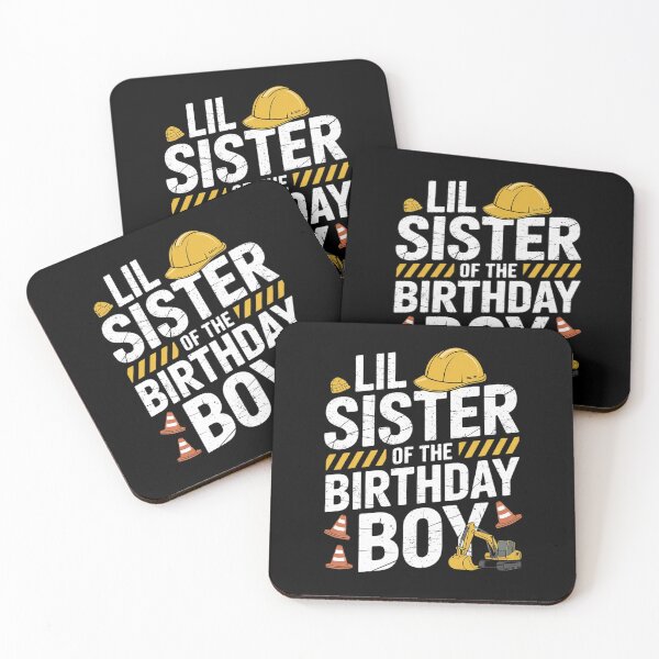 Item preview, Lil sister birthday boy matching family construction party designed and sold by angolinnArt.