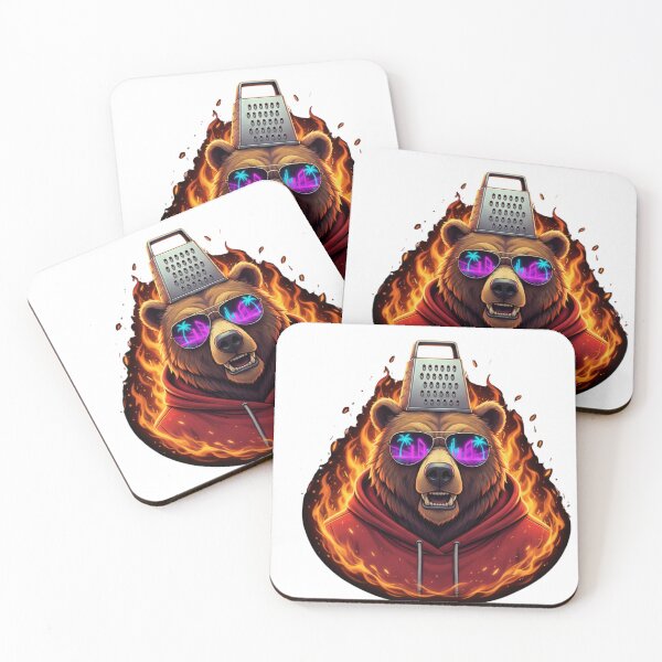 Item preview, Vintage Bear with Cheese Grater Hat and Retro Sunglasses T-Shirt designed and sold by QuikFun.