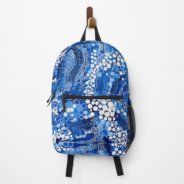 Item preview, Aboriginal Inspired Dot Art - With Beauty of White Blue Drops designed and sold by GrinGalore.