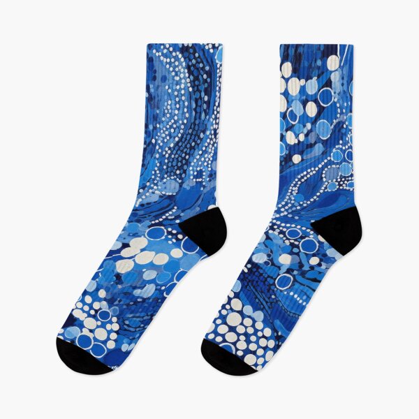 Item preview, Aboriginal Inspired Dot Art - With Beauty of White Blue Drops designed and sold by GrinGalore.