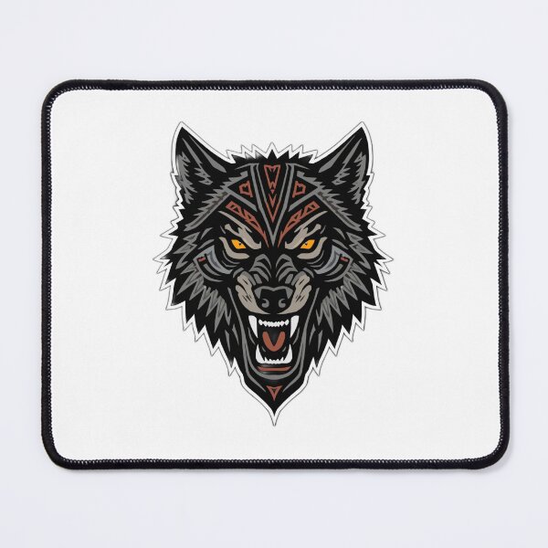 Item preview, Roaring Wolf Head – Tribal Geometric Tattoo Style Vector Art designed and sold by GO TRENDY.