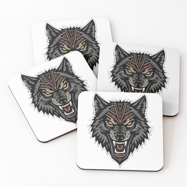 Item preview, Roaring Wolf Head – Tribal Geometric Tattoo Style Vector Art designed and sold by GO TRENDY.