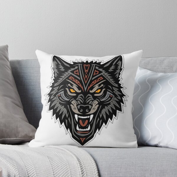 Item preview, Roaring Wolf Head – Tribal Geometric Tattoo Style Vector Art designed and sold by GO TRENDY.