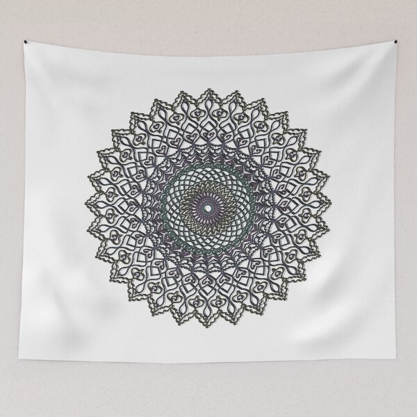 Item preview, "Embossed Metallic Mandala with Flame and Diamond Geometry" designed and sold by nighttime1990.
