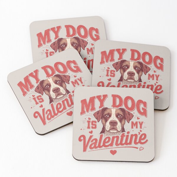Item preview, MY DOG IS MY VALENTINE "RETRO PITTY DESIGN" designed and sold by BKDIGITALSHOP.