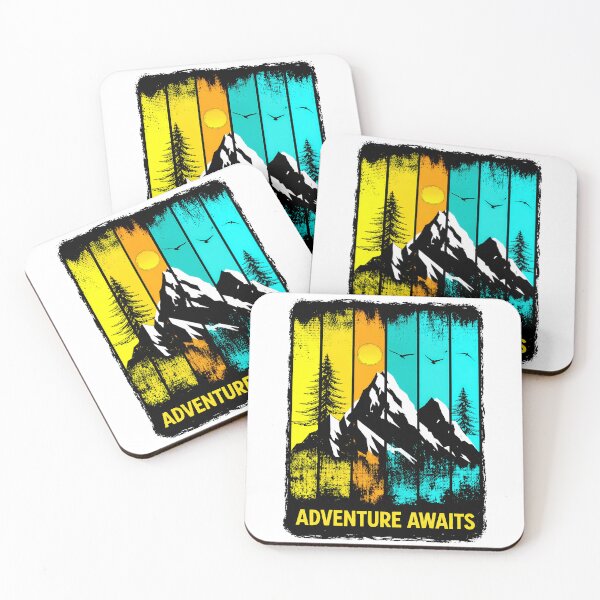 Item preview, Adventure Awaits – Retro Mountain Landscape Poster designed and sold by DariusZD.