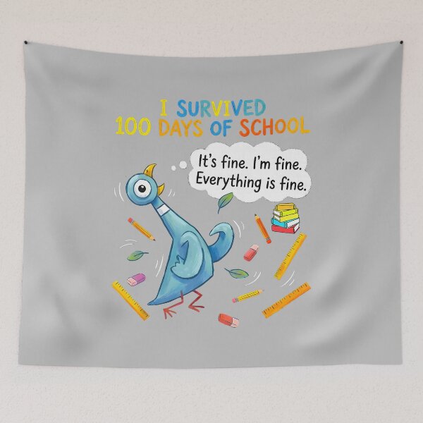 Item preview, I Survived 100 Days of School Funny Pigeon 100th Day Teacher  designed and sold by mjohnson9.