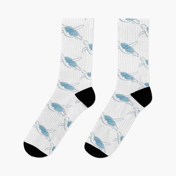 Item preview, Continuous Line Sea Turtle Drawing with Muted Blue Wash designed and sold by zoughlal.