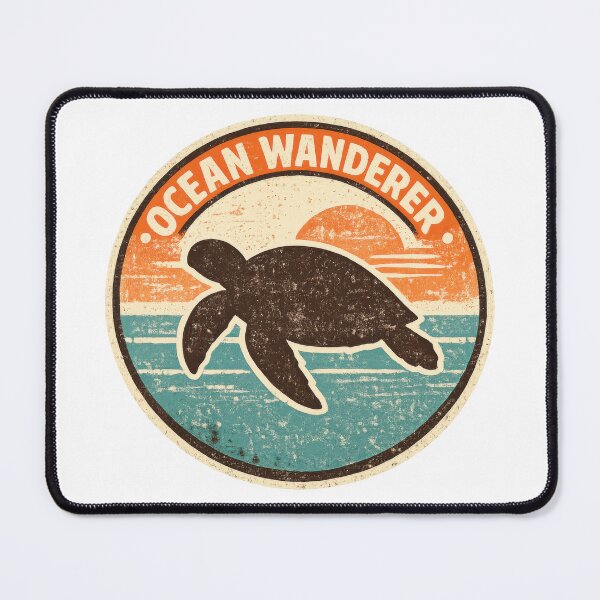 Item preview, Retro Surf Sea Turtle Patch Circle with “Ocean Wanderer” designed and sold by zoughlal.