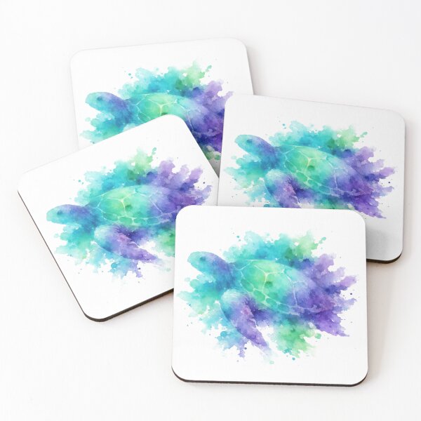 Item preview, Abstract Watercolor Sea Turtle Emerging from Ocean Bloom Splash designed and sold by zoughlal.
