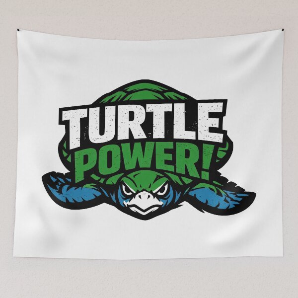 Item preview, Bold Sea Turtle Typography Statement “TURTLE POWER!” designed and sold by zoughlal.