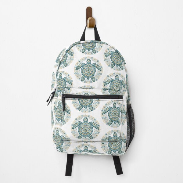 Item preview, Mandala Sea Turtle Linework in Teal and Gold Harmony designed and sold by zoughlal.
