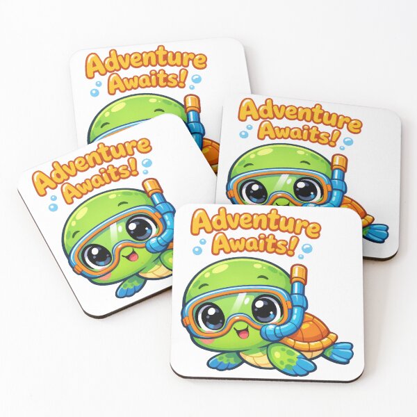 Item preview, Chibi Sea Turtle Snorkel Explorer with “Adventure Awaits!” designed and sold by zoughlal.