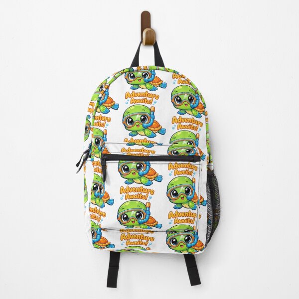 Item preview, Chibi Sea Turtle Snorkel Explorer with “Adventure Awaits!” designed and sold by zoughlal.