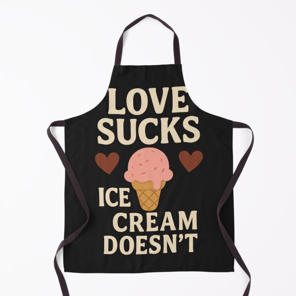 Item preview, “Love Sucks, Ice Cream Doesn’t” anti-valentine love quote designed and sold by Mudikeys.