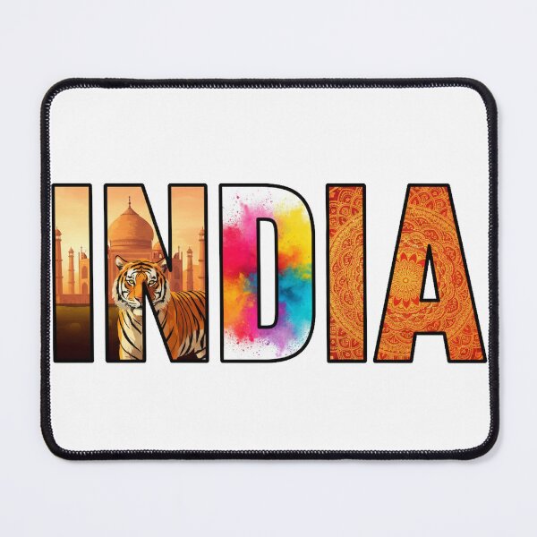 Item preview, India Typography With Cultural Symbols designed and sold by MIArt Studio.