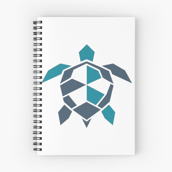 Item preview, Minimal Geometric Sea Turtle Icon in Teal and Charcoal designed and sold by zoughlal.