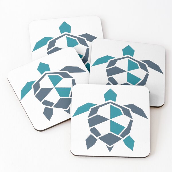 Item preview, Minimal Geometric Sea Turtle Icon in Teal and Charcoal designed and sold by zoughlal.