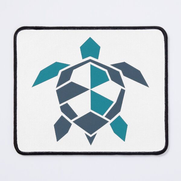 Item preview, Minimal Geometric Sea Turtle Icon in Teal and Charcoal designed and sold by zoughlal.