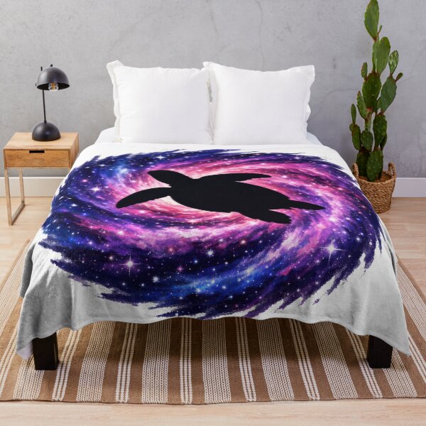 Item preview, Cosmic Vortex Sea Turtle Silhouette in Deep Space Swirl designed and sold by zoughlal.