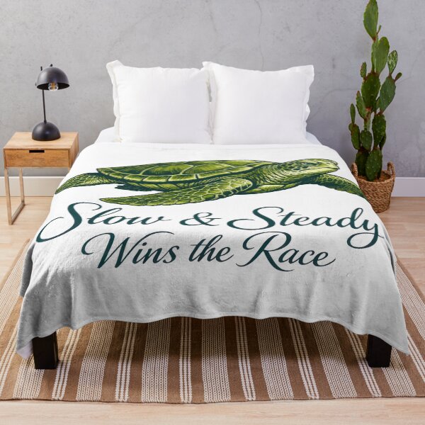 Item preview, Sea Turtle Quote “Slow & Steady Wins the Race” in Elegant Script designed and sold by zoughlal.