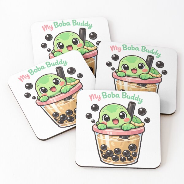 Item preview, Kawaii Sea Turtle in Bubble Tea Cup with “My Boba Buddy” designed and sold by zoughlal.