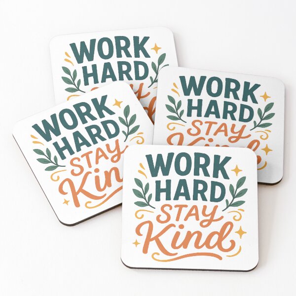 Item preview, Motivational Quote Design Work Hard Stay Kind. designed and sold by The-T-In-Retro.