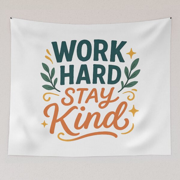 Item preview, Motivational Quote Design Work Hard Stay Kind. designed and sold by The-T-In-Retro.
