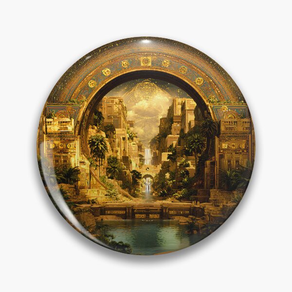 Item preview, Babylonian Portal | Golden Lost City Fantasy Art designed and sold by Stoneflower-Art.