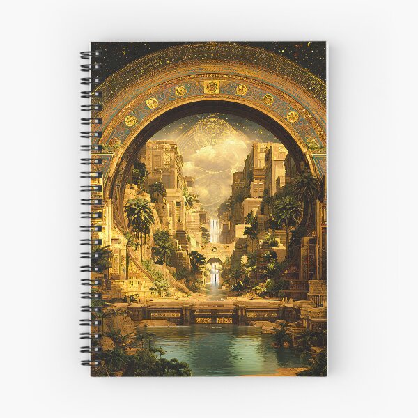 Item preview, Babylonian Portal | Golden Lost City Fantasy Art designed and sold by Stoneflower-Art.