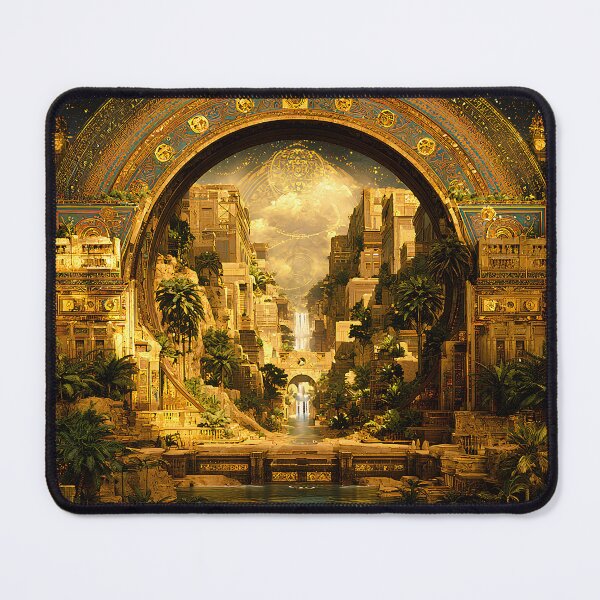 Item preview, Babylonian Portal | Golden Lost City Fantasy Art designed and sold by Stoneflower-Art.