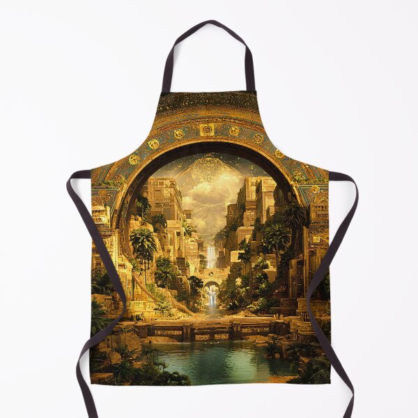 Item preview, Babylonian Portal | Golden Lost City Fantasy Art designed and sold by Stoneflower-Art.
