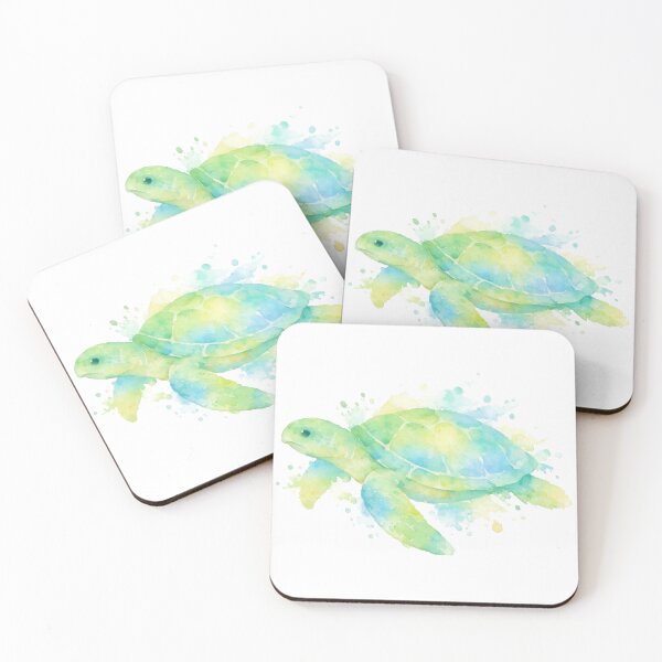 Item preview, Soft Watercolor Sea Turtle in Gentle Pastel Ocean Blends designed and sold by zoughlal.