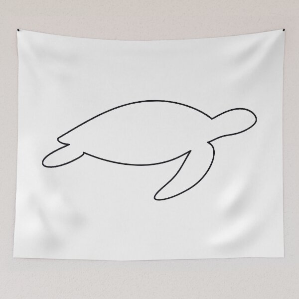 Item preview, Minimal Continuous Outline Sea Turtle in Black on White designed and sold by zoughlal.