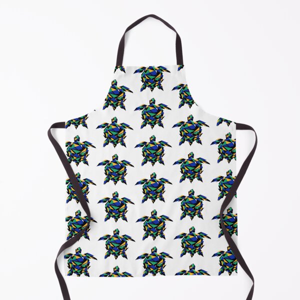 Item preview, Abstract Fragmented Geometric Sea Turtle in Blue Emerald and Gold designed and sold by zoughlal.